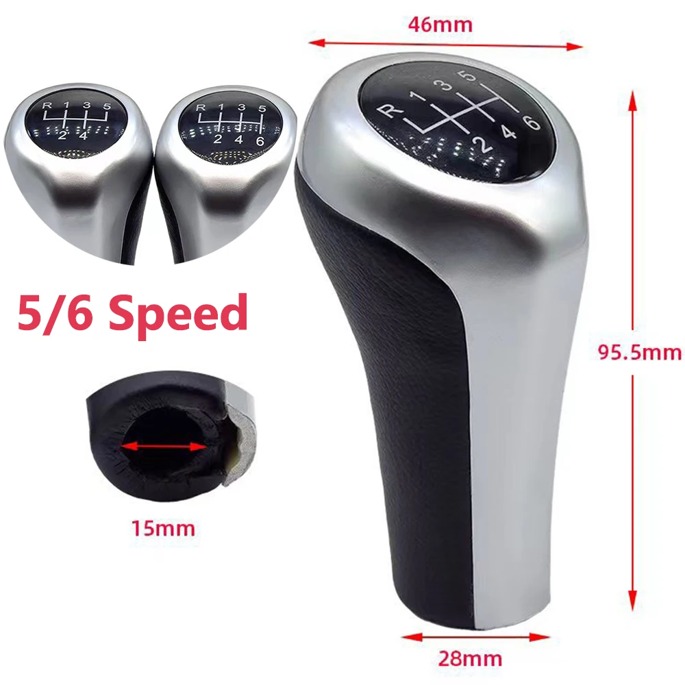 

5/6 Speed Matt Chromed Gear Shift Knob for BMW 1 3 Series E46 E53 E61 E63 E81 E82 E87 E90 E91 E92 X1 X3 X5 Car Gear Shifter Knob