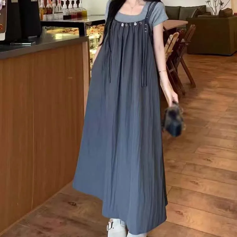 New Women's Irregular Loose Strap Dress