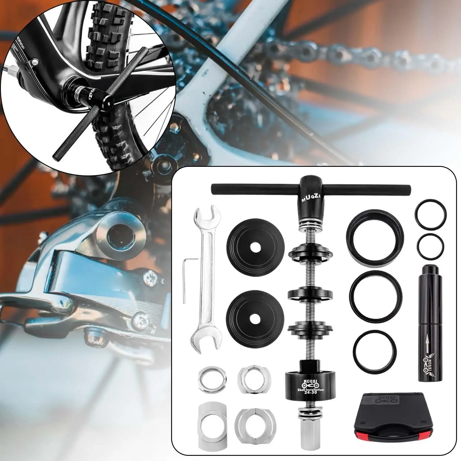 Bike Bearing Press Set Aluminum Alloy Wheel Hub Assembly Toolkit for Professional Bicycle Workshops