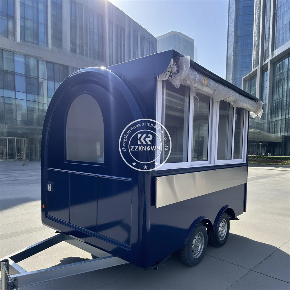 

Custom Mobile Food Truck Fully Equipped Ice Cream Cart Street Coffee Kiosk Street Concession Food Trailer With Full Kitchen
