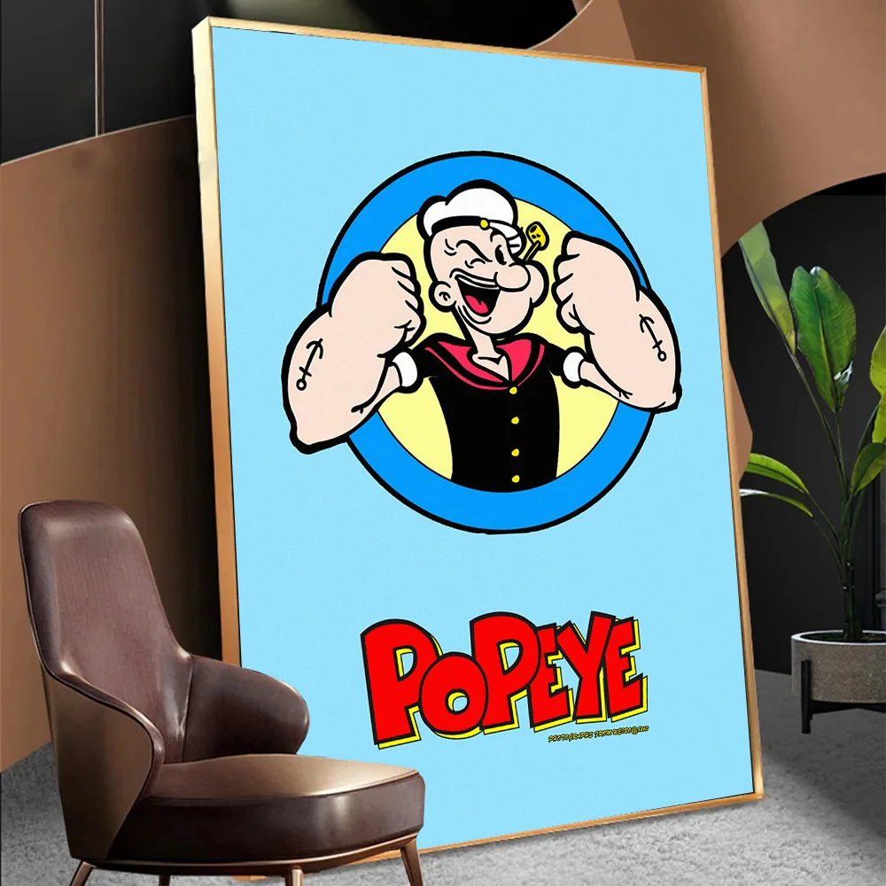 P-Popeye Man Classic Anime Poster Waterproof Paper Sticker Coffee House Bar Room Wall Decor