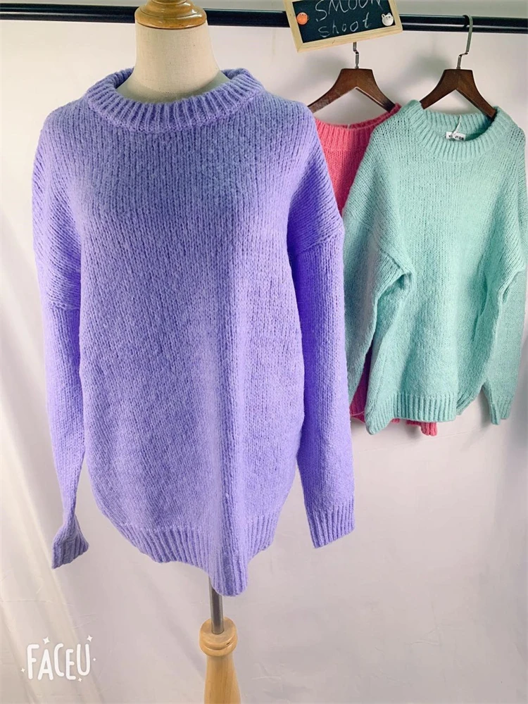 10 Colors Pink Women Sweater Womens Winter Sweaters Pullover Female Knitting Overszie Long Sleeve Loose Knitted Outerwear Thick