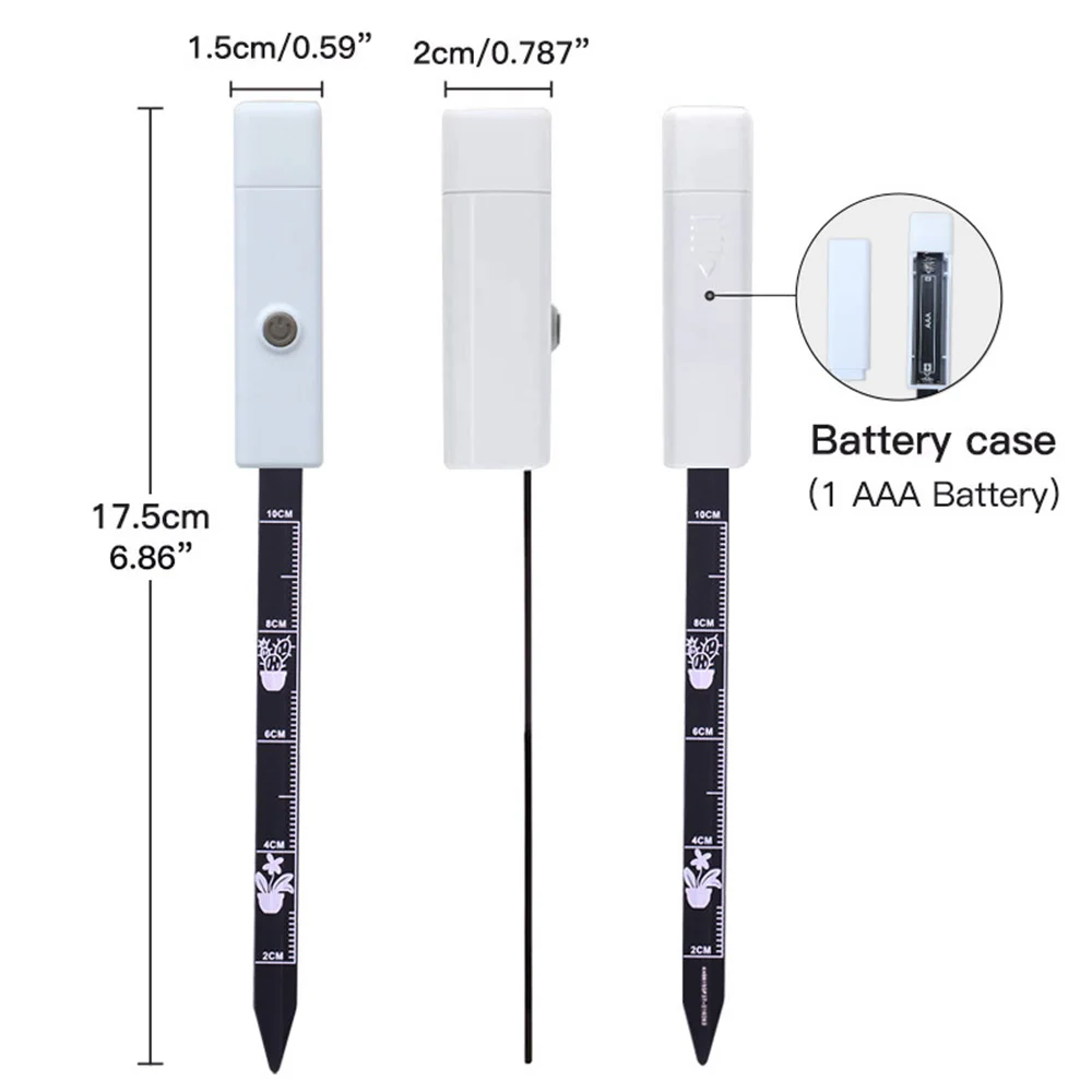 1Pcs Soil Temperature Humidity Tester Soil Moisture Sensor Plant Detect Monitor with 3 Color Indicate Ligh for Garden Planting