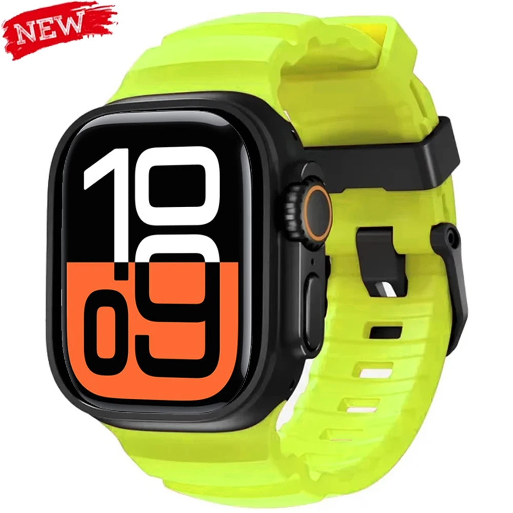 Pop Soft Silicone Strap For Apple Watch Ultra 10 9 8 7 6 5 SE Sports Bracelet Wristband For IWatch 49/46/45/44mm Correas Accesso