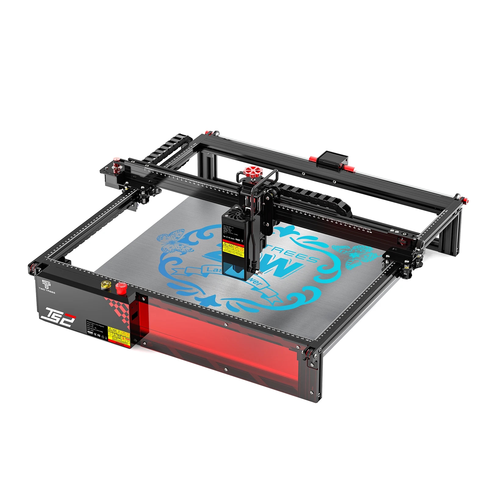 

TWOTREES TS2 Metal Laser Engraving Machine 20W Laser Cutting 15mm Wood Laser Engrave Metal 0.069mm Spot Automatic focusing Carving area 410*410mm