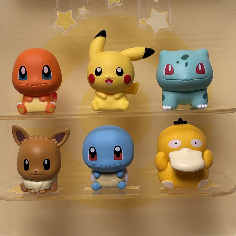 

Набор фигурок Funism Pokémon Kanto: стартовые и классические персонажи в стиле чиби, сидячие фигурки в закрытой коробке (Пикачу, Сквиртл, Чармандер), декор для стола