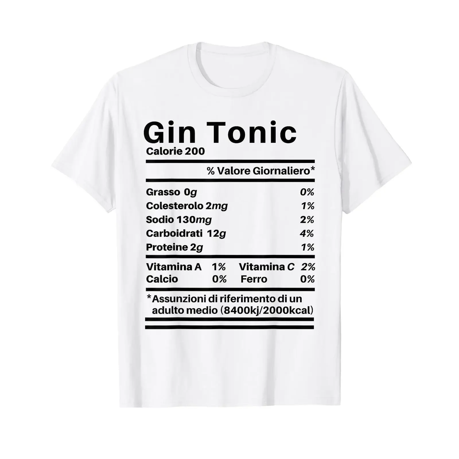 Funny Nutrition Label Ingredients Gin Tonic T Shirt white vintage Washed Casual graphic Stylish Unisex Top For Everyday Wear