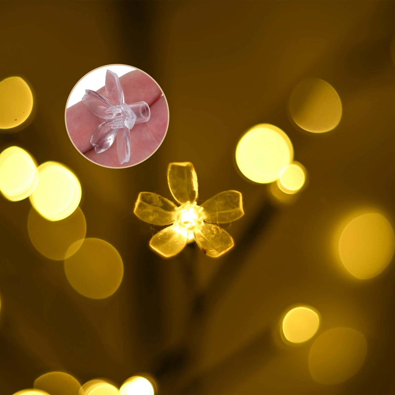 

100pcs Sakura String Lights Pendant Plastic Lamp Covers String Light Diy Deco Flower Light Bulb Shades Fairy Lights Crystal deco