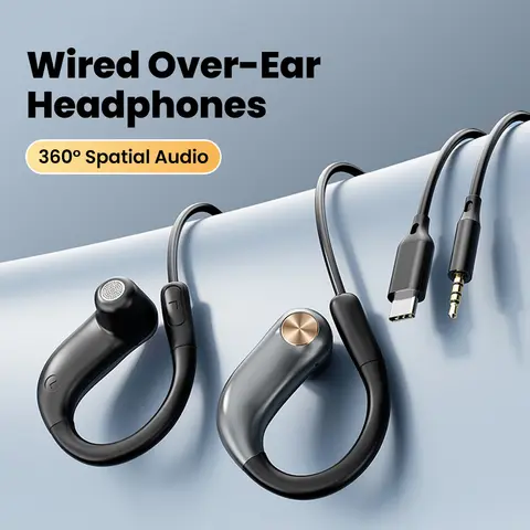 3.5mm Type-C Wired Headphones HiFi Spatial Audio with Microphone 9D Surround Sound Bass Earbuds Sports Running Headphone