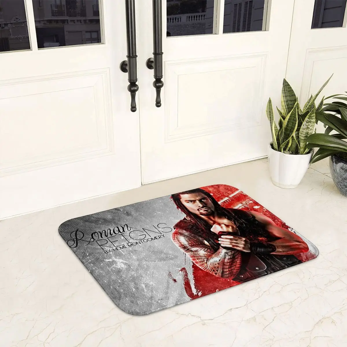 Wrestling Roman Reigns Doormat Dust-proo Carpet Rug Kitchen Entrance Home Floor Mat for Bedroom Footpad Mats