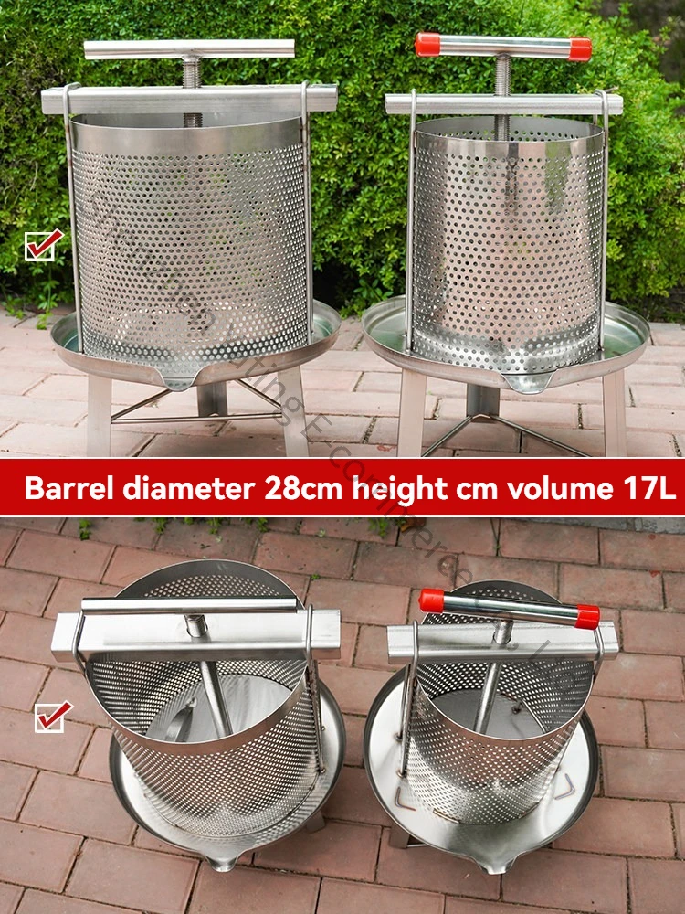 17 Liters Honey Press Machine Stainless Steel, Small Household Wax Press, Medium Bee Honey Mesh Honey Press