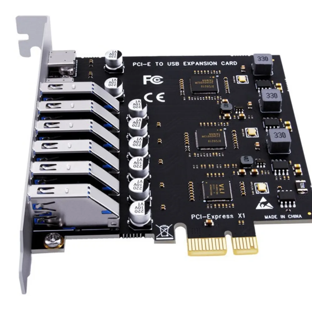 PCI-E to USB 3.2 Expansion Card, 8-Port Adapter with Type-C & Front 19Pin Header