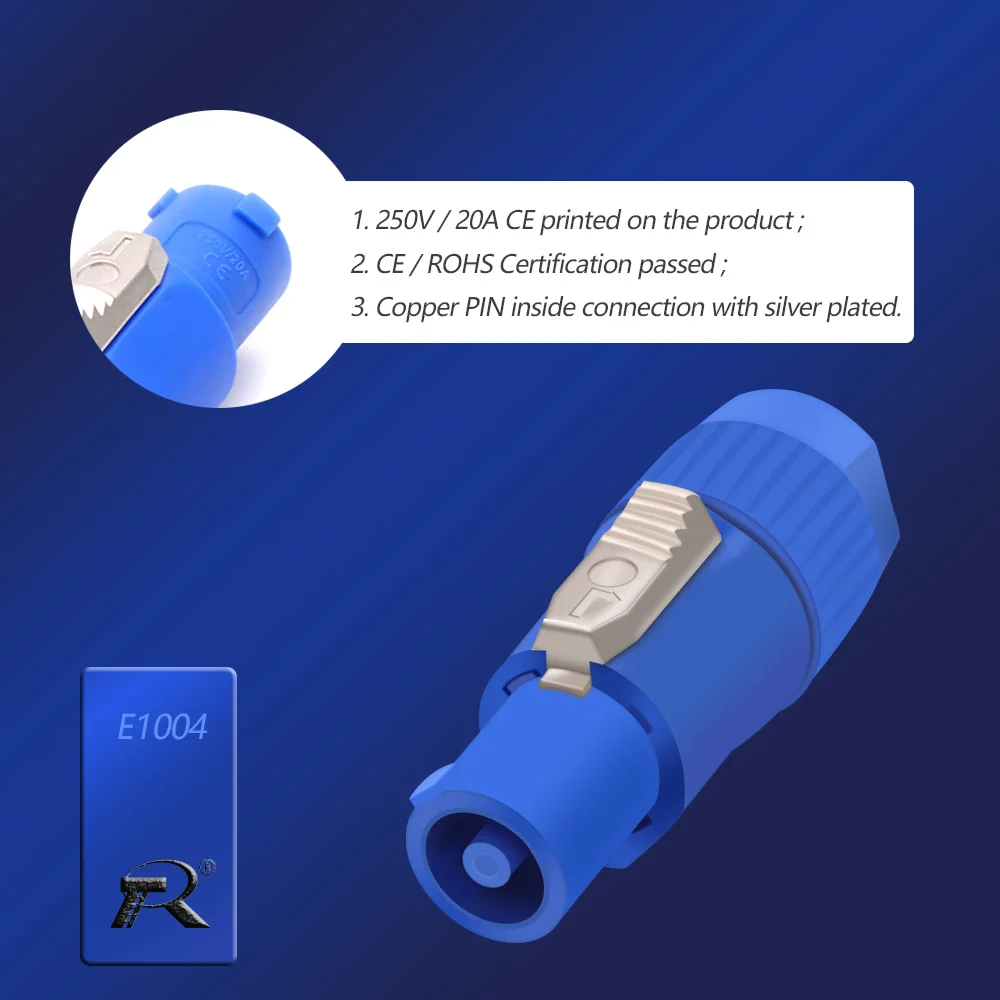 10pcs/lot 3 PIN AC Powercon Connector Male Plug NAC3FCA NAC3FCB AC Power Plug 20A/250V for Stage Light LED Screen Blue/White