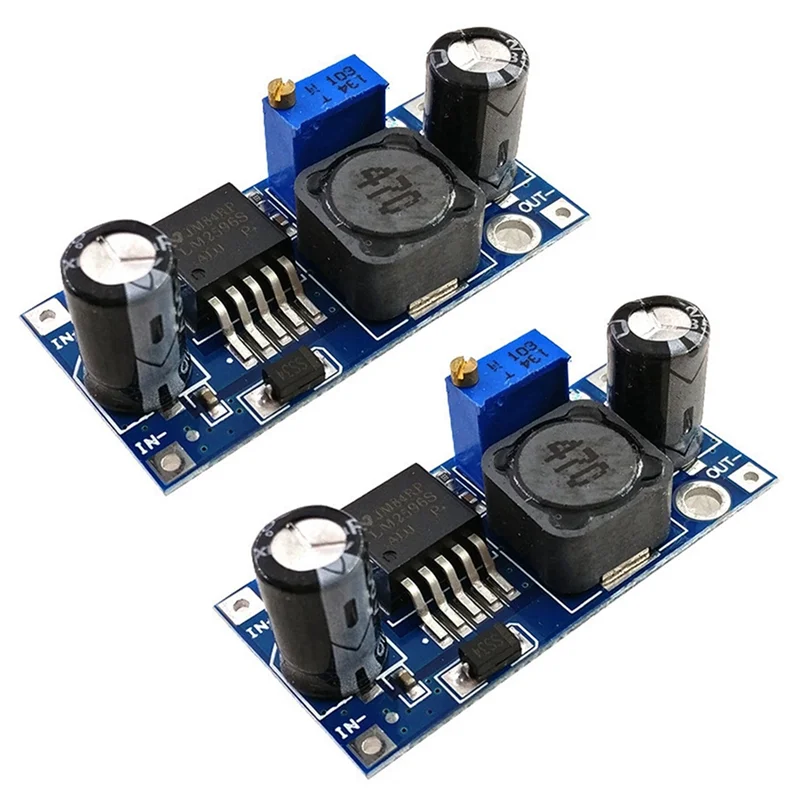 

Stylish-2 Pcs LM2596S-ADJ 3-40V DC-DC Adjustable Voltage Regulator Powers Module Board 3A Buck Converter Blue-Black
