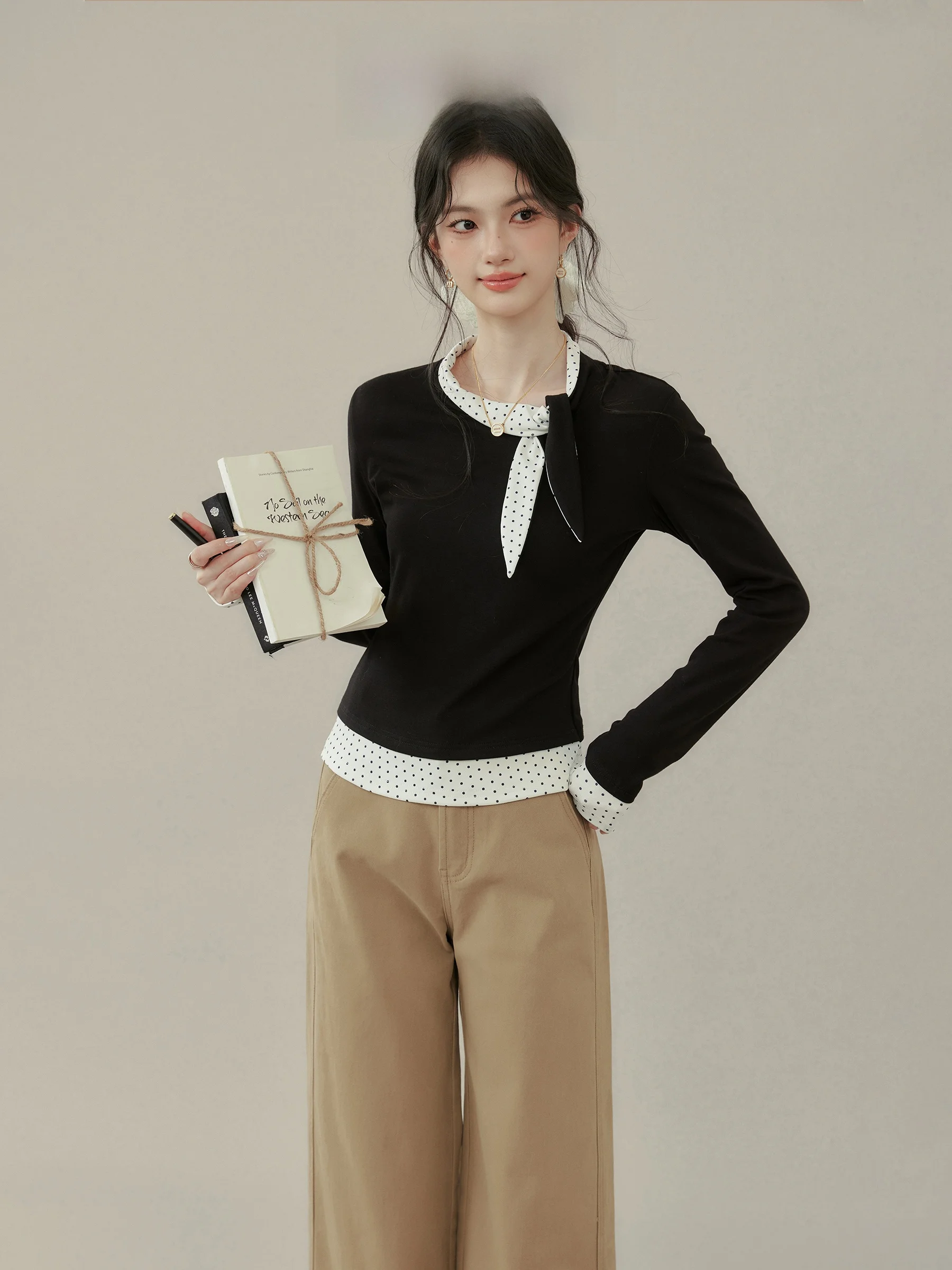 Kaki Wijde Pijpen Casual Broek Vrouwen Hoge Taille Drape Losse Rechte Pijpen Broek Herfst Winter Faion Pendelen Sle Koreaanse Merk