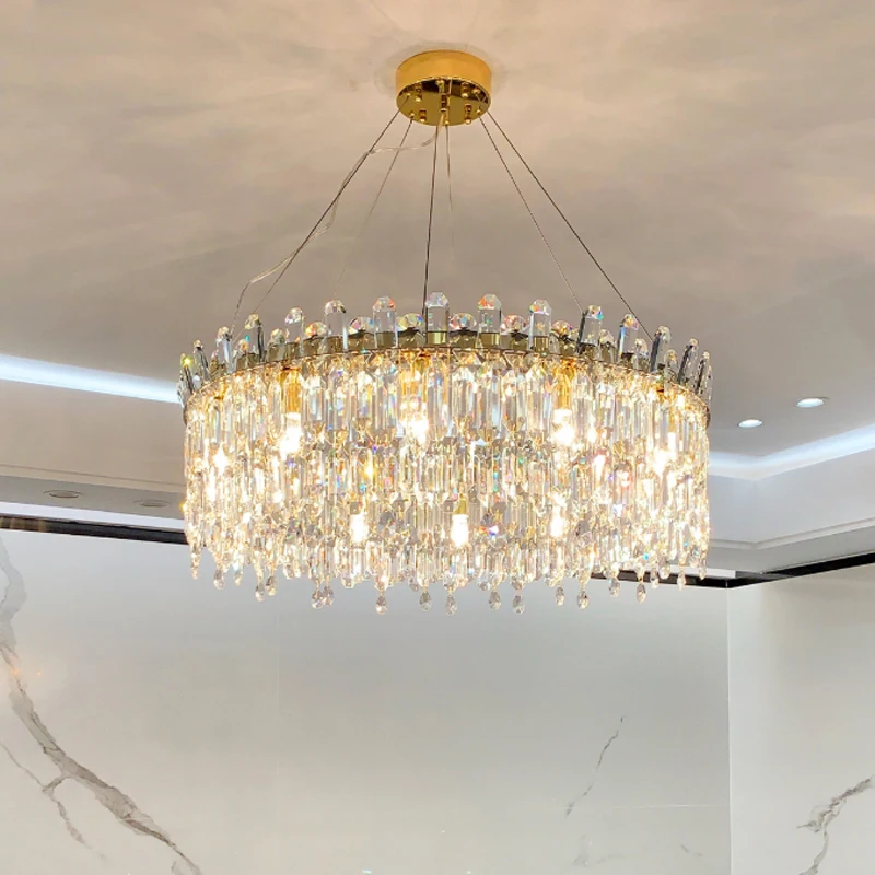 

Luxury Crystal LED Pendant Lights Home Villa Living Dining Room Lighting Decor Lustre Chandelier Indoor Bedroom Lights Fixture