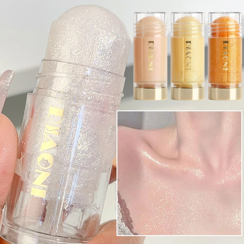 Bâton de surligneur à la lumière de l'eau, paillettes, MSI, surligneur, miroitant, visage, fard à joues, corps, contour, illuminateur, éclaircir, maquillage