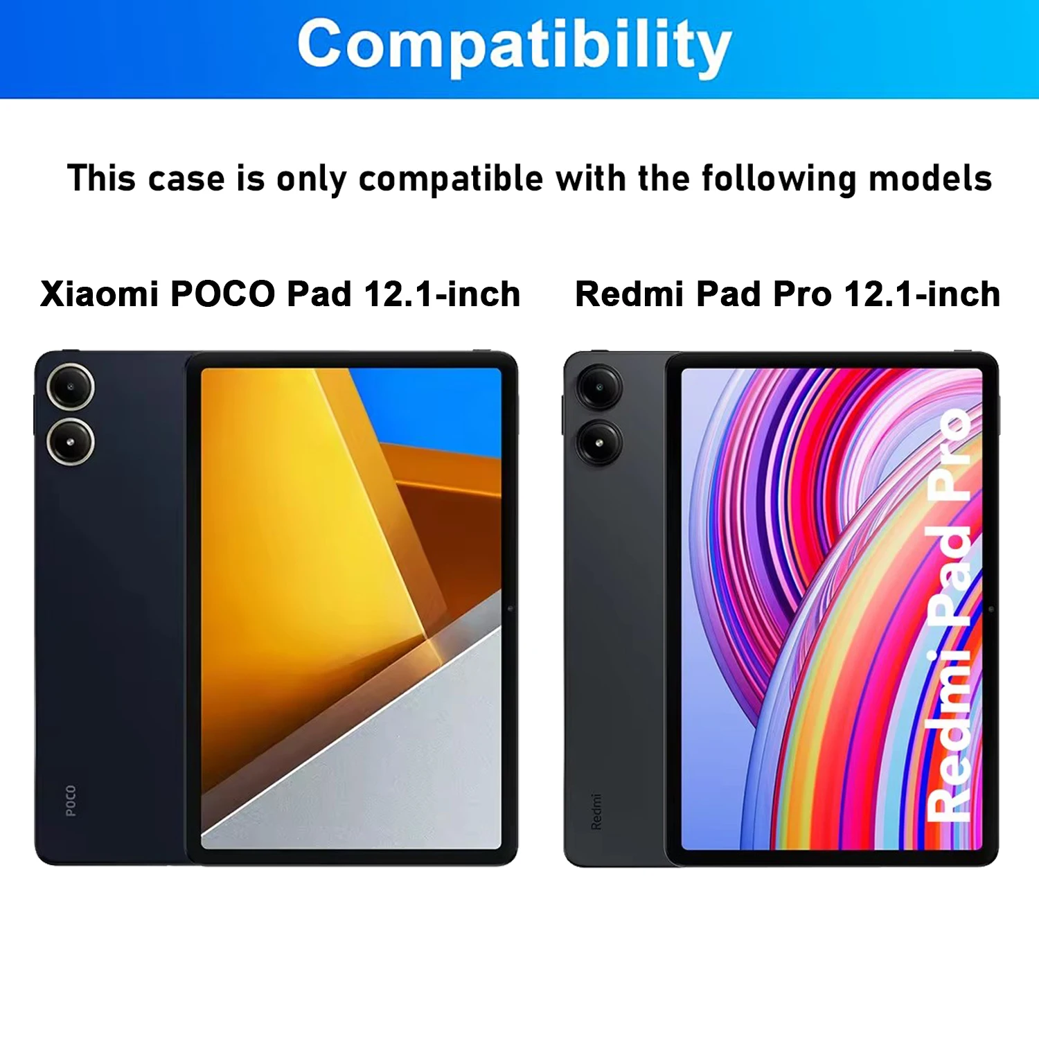 حافظة لهاتف Xiaomi Redmi Pad Pro مقاس 12.1 بوصة، غطاء لوحة مفاتيح لجهاز Xiaomi POCO Pad مقاس 12.1 بوصة مع حامل قلم رصاص #2