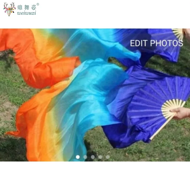 1 زوج ممارسة طويلة تقليد الحرير الرقص الدعائم راقصة طويلة 180 سنتيمتر طول الرقص الشرقي مروحة الرقص الدعائم الخيزران الرقص الدعائم #4
