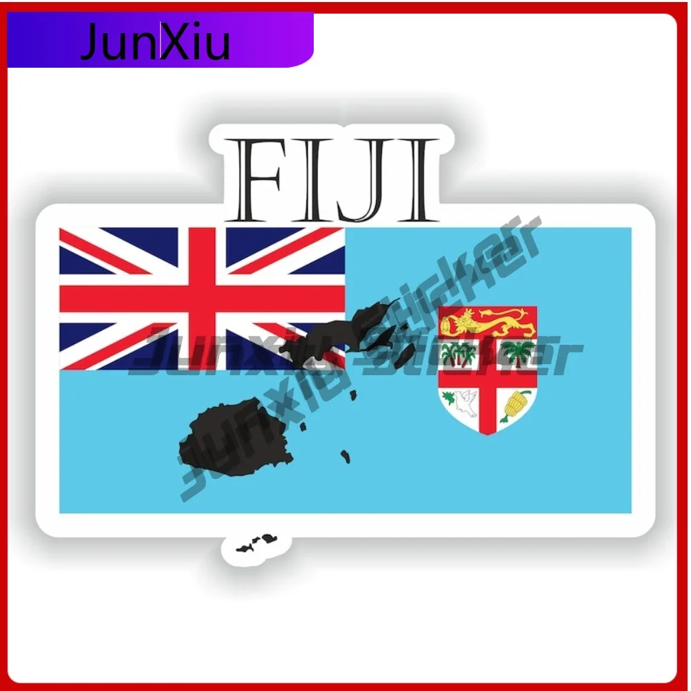 

Fiji National Emblem Map Shape Sticker Anti Scratch Waterproofing Exterior Decals X500 Motorcycle Stickers And Decals Camping
