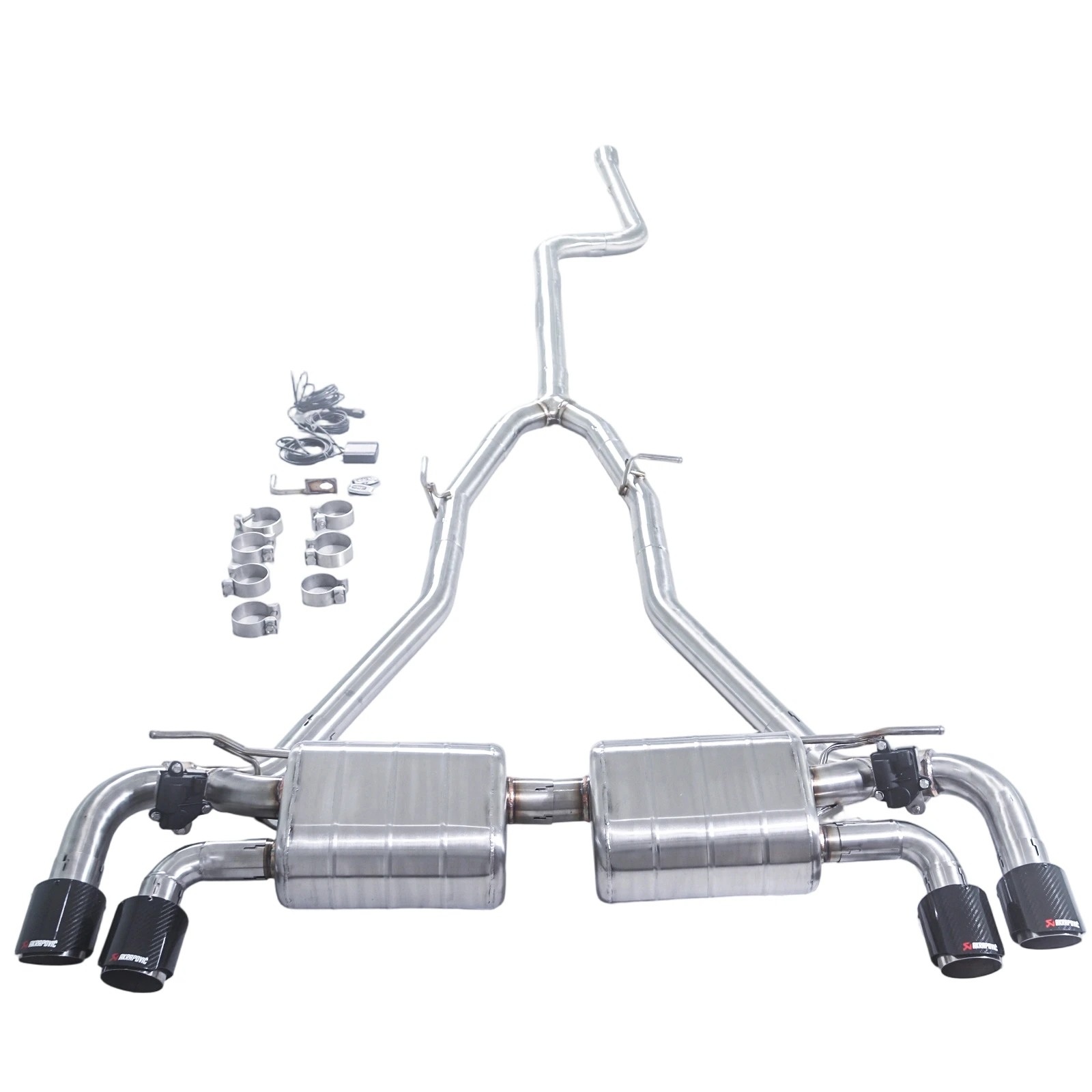 For  2018-2023 BMW 520i 525i 528i 530i G30 G38 B48 2.0T 304SUS Valvetronic High Permance Exhaust Four Outlet Tips