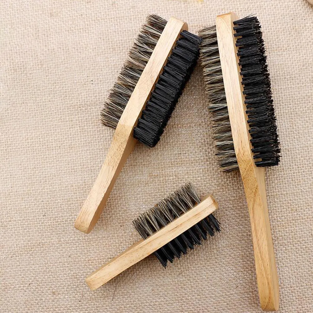 Men's Beard Brush with Firm Bristles Ergonomic Wooden Handle Portable Travel Size L for Daily Styling and Grooming Beard Styling