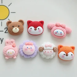 10 sztuk nowy śliczne Mini Cartoon niedźwiedź, królik zwierząt mieszkanie powrót kaboszony z żywicy Scrapbooking biżuteria DIY dekoracji akcesoria