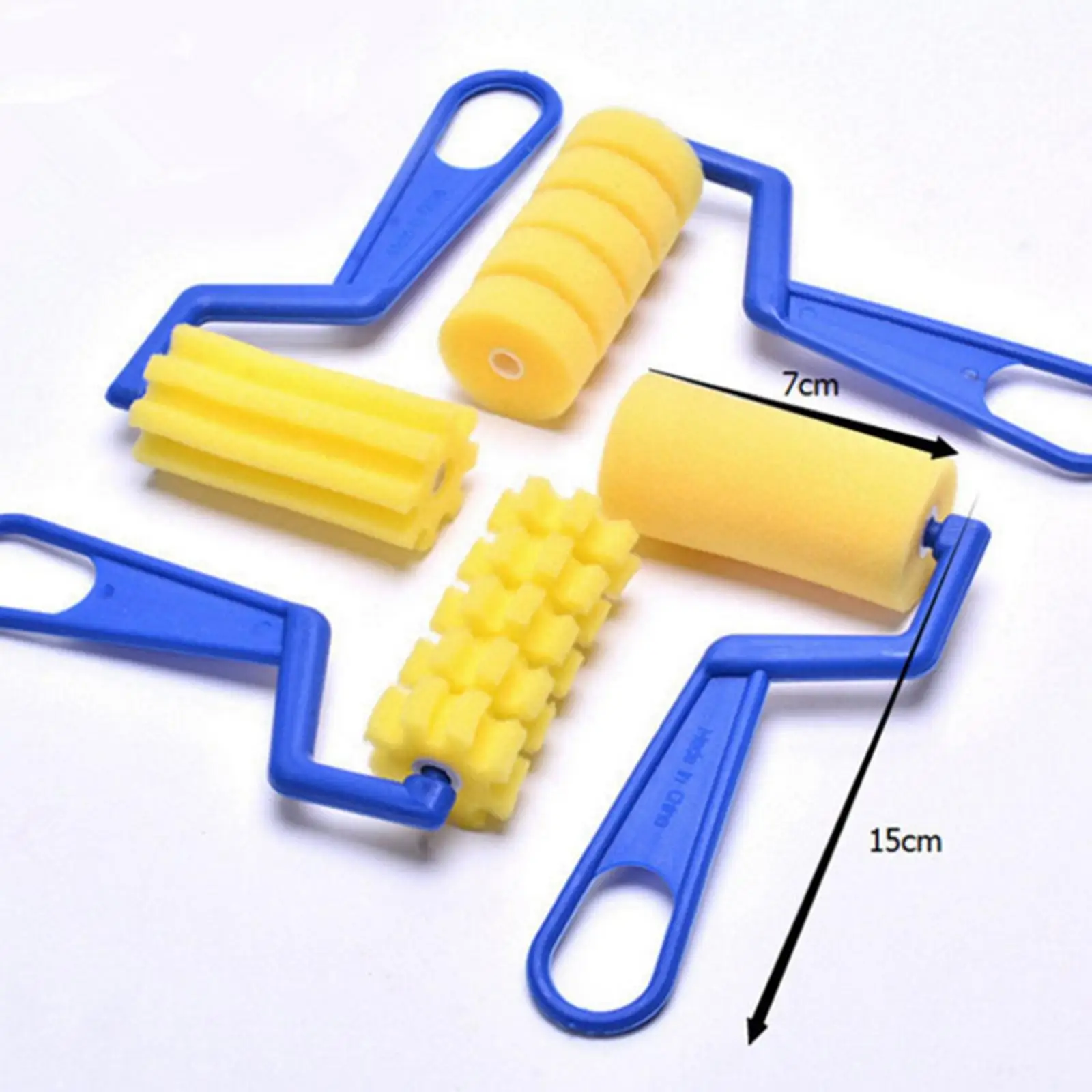 بكرة فرش طلاء الرغوة للأطفال ، لوحة إسفنجية بألوان مائية ، 2-4 عبوات ، 4x