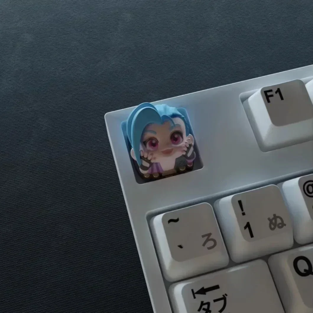 League of Legends Keycaps Jinx Gaming Keycap 3D Creative Custom Key Cap para teclado mecánico PC Gamer Accessories Gifts