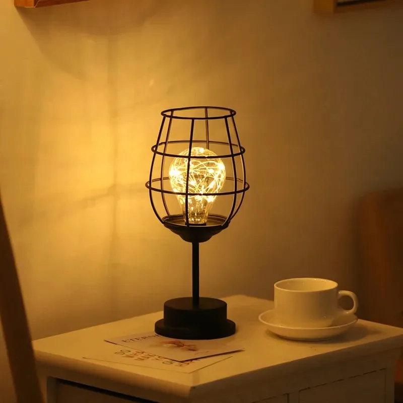 GGBingo DIY Creative ขวดไวน์ตกแต่ง Night Light Nordic Iron Art บรรยากาศโรแมนติก Light เดสก์ท็อปตกแต่งของขวัญ