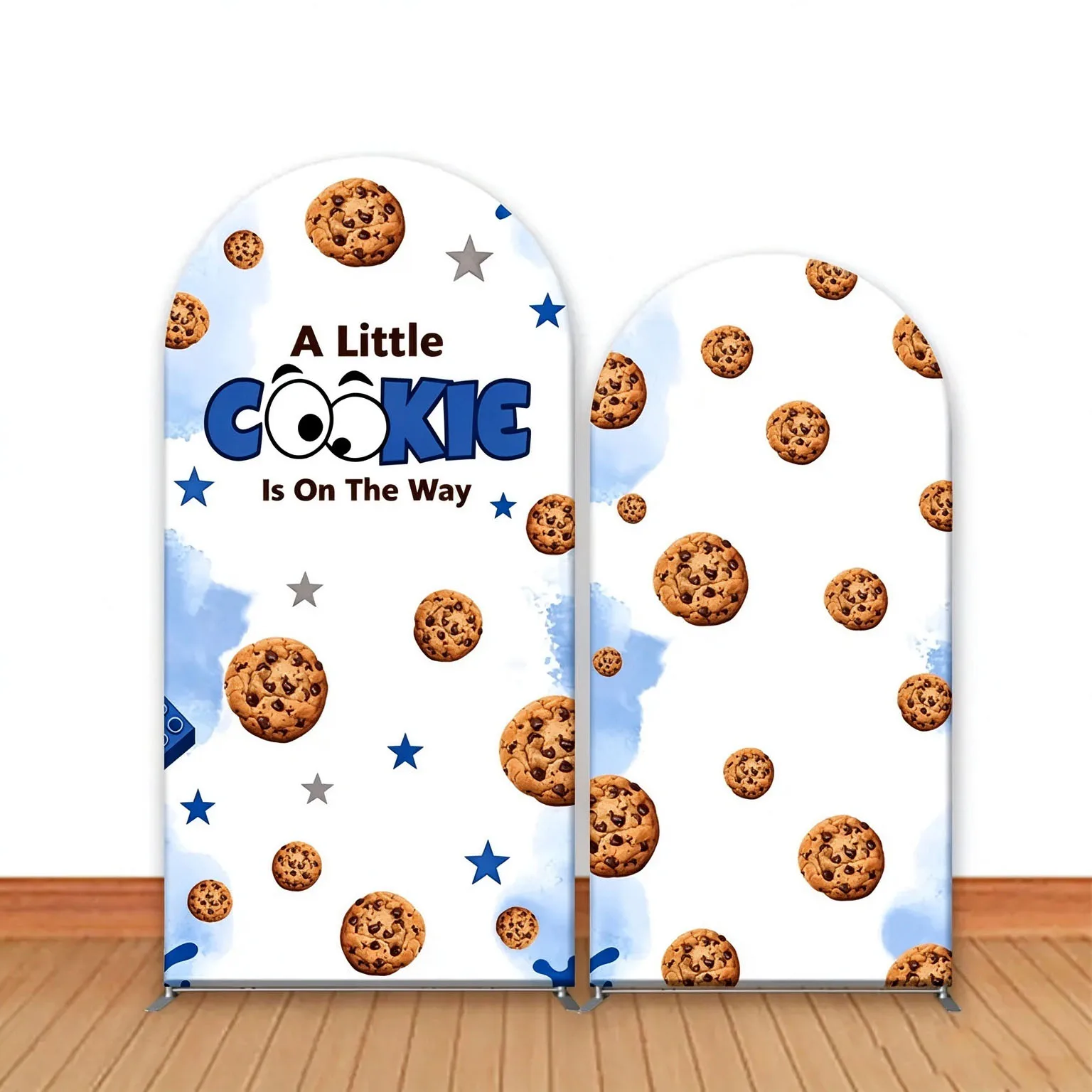 Custom Double-Sided Little Cookie Is On The Way Baby Shower Arch Backdrop Cover Milk Diy Name Birthday Party Photography