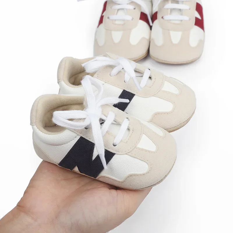 Newborn Baby Sneakers Letter Patchwork Baby Casual Shoes Anti-slip Hundred Toddler Baby Boys Girls Shoes 0-18 Months