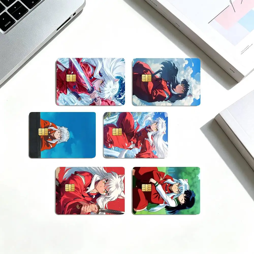 I-Inuyasha Anime  Credit Card HD Stickers Small Chip Waterproof Sticker Game Card Decal Gift