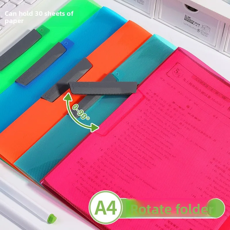 

The New Candy Color Colorful Simple Rotating Trolley Pp Folder Simple Storage Data Contract Test Paper Folder