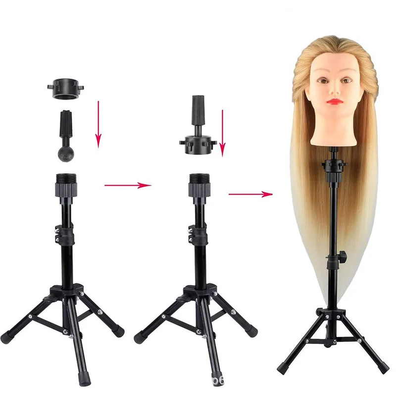 Cheap Canvas Head Clamp Bracket Doll Head Support Wig Stand For Wig Make Training Mannequin Head Tripod Holder Wig Accessories