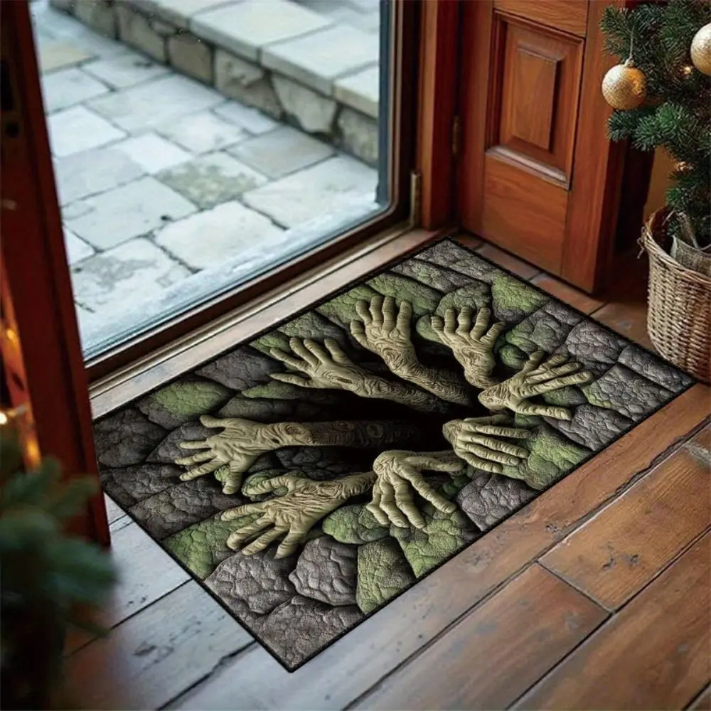 2D Flat Optical Illusion Doormat Non-slip Water-absorbing Bathroom Carpet Abrasion-resistant Durable Bedroom Door Rug Home Decor