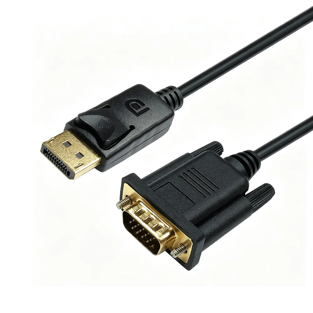 Кабель DisplayPort-VGA, переходник DP (мужской) на VGA (мужской) для подключения монитора.