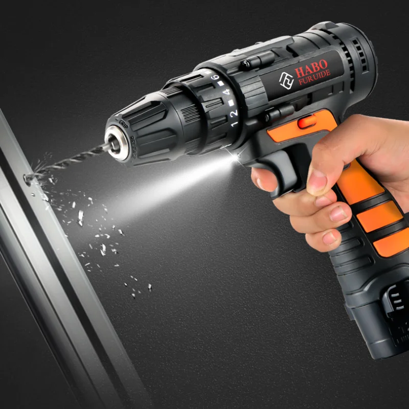 Two Speeds Two Batteries Multifunctional Lithium Batteries Hand Electric Drills Electric Screwdrivers Hardware Tools