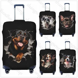 Border Collie Rottweiler animal perro espesar cubierta de equipaje elasticidad cubierta antipolvo para carrito cubierta protectora para maleta maleta