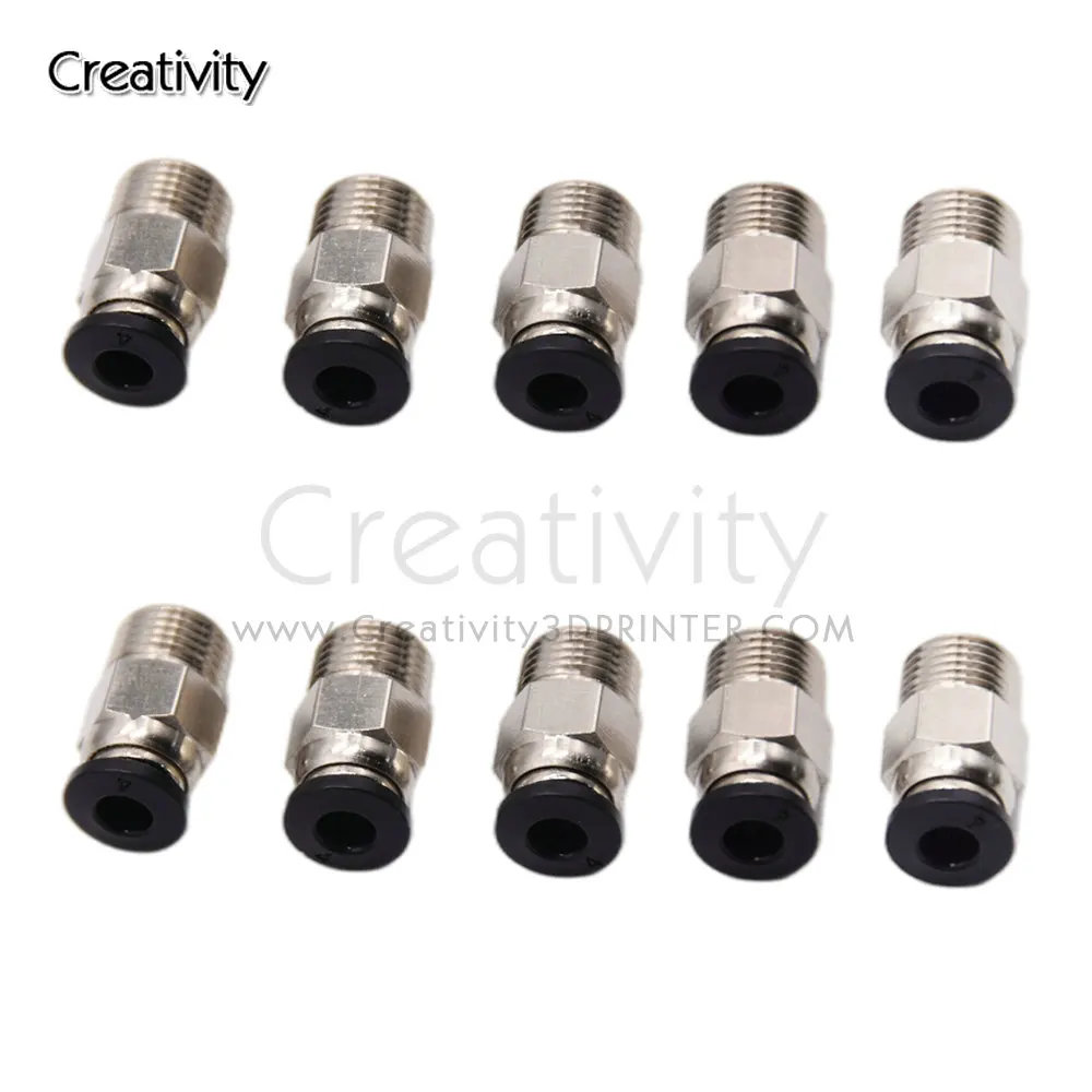 Creativity 3D Printer Parts Pneumatic Connector For Ender 3 MK8 CR10 Extruder PC4-01 Perforated Pneumatic Connector