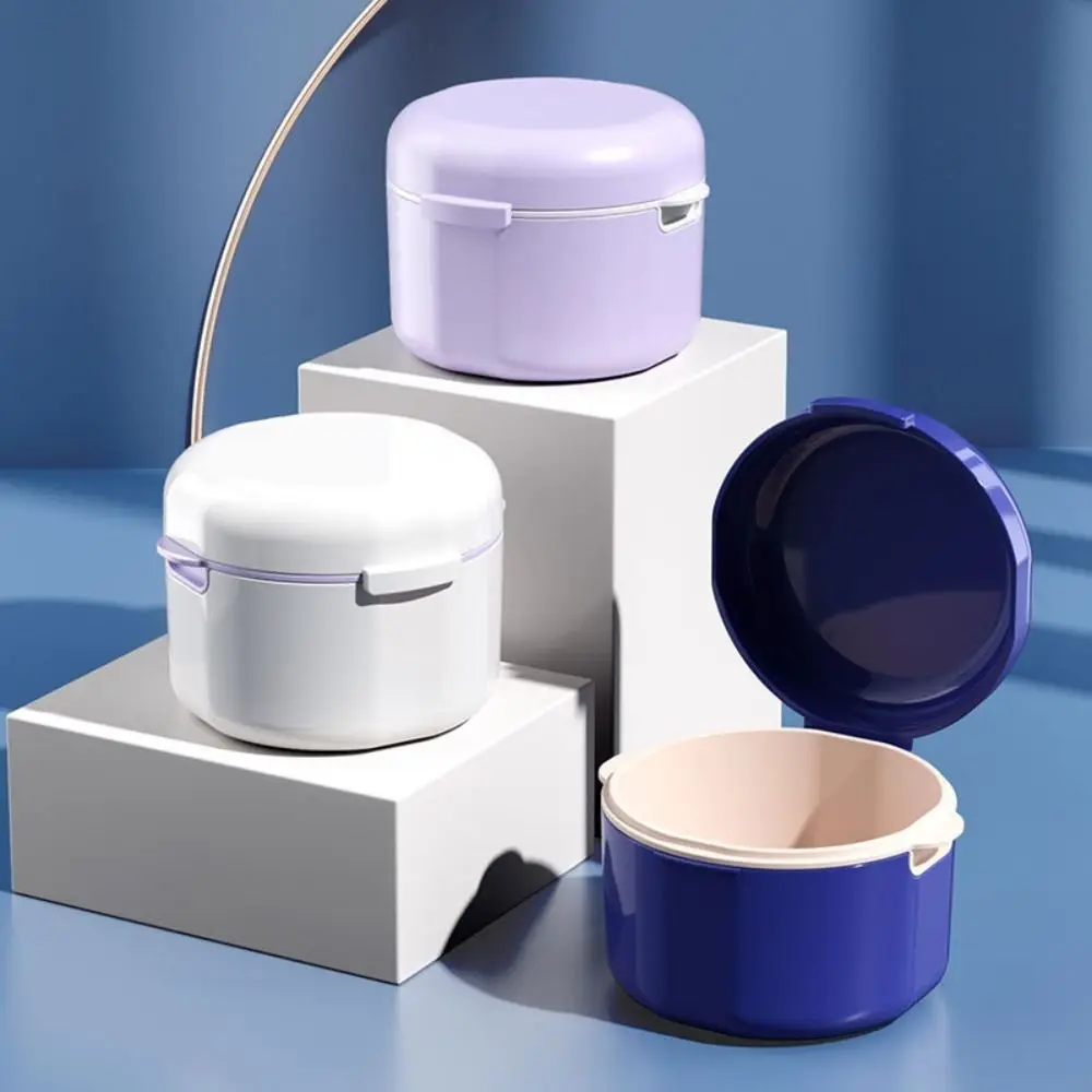 Double Layer Teeth Braces Oral Care Mouthguard Container Denture Box Dental Storage Case Cleaning Box False Teeth Bath Case