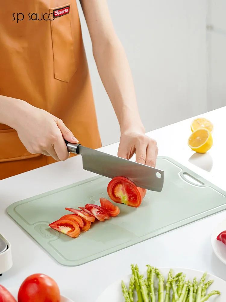 Japan TPU Antibiosis Chopping Block, Kitchen Meat Fruit Vegetable Cutting Board, Non-Slip Food Chopping Blocks, Soft Material Ma