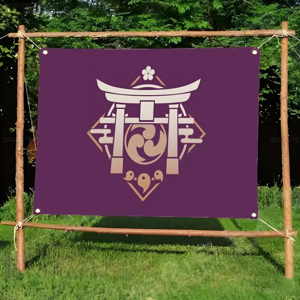 Genshin Flags Daily four ring borderless design indoor outdoor decor easy hang install