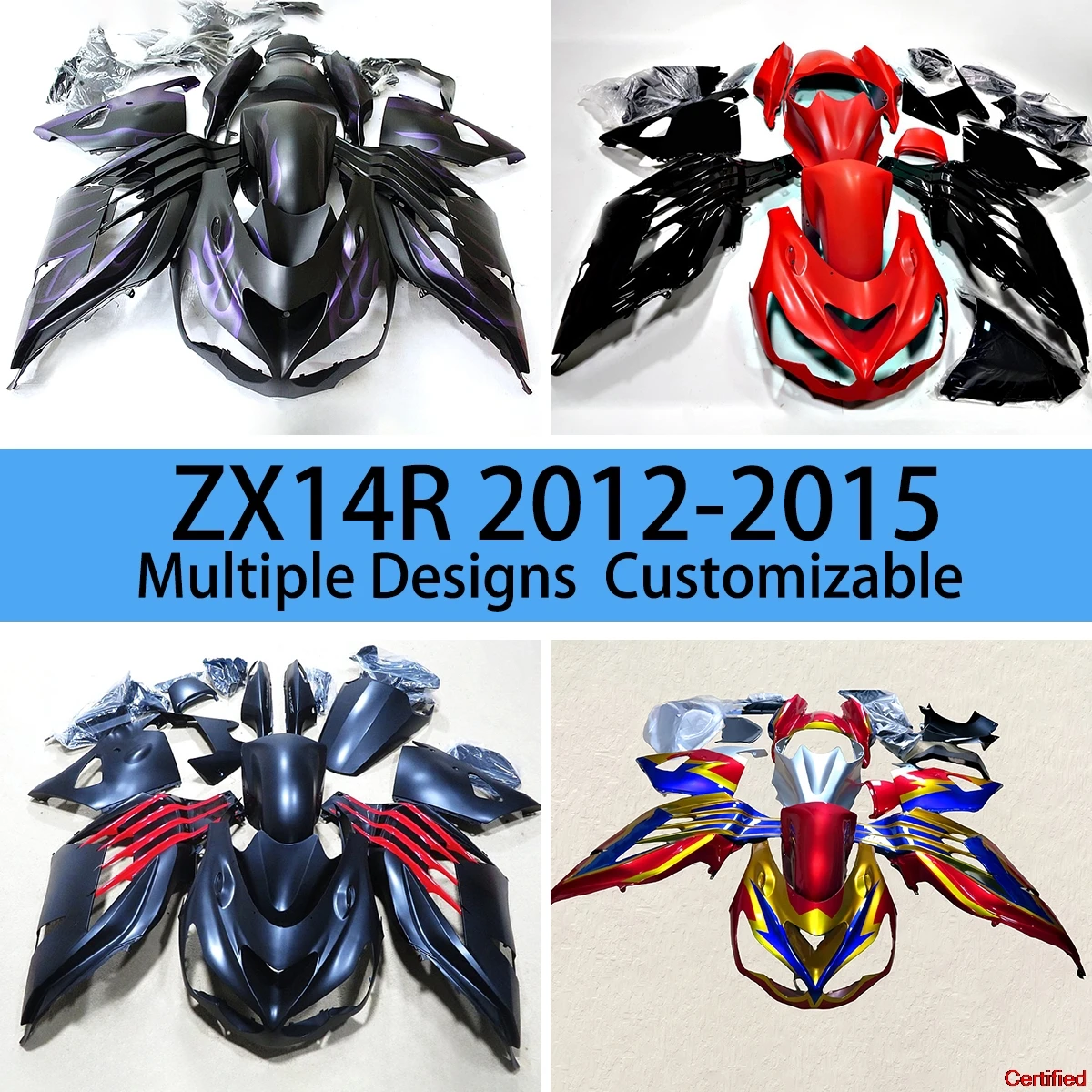 

Motorcycle Fairng Kit ZX14R 2012 2013 2014 2015 ABS Painted Fairings Injection Molded Fit for Kawasaki ZX 14R 12 13 14 15