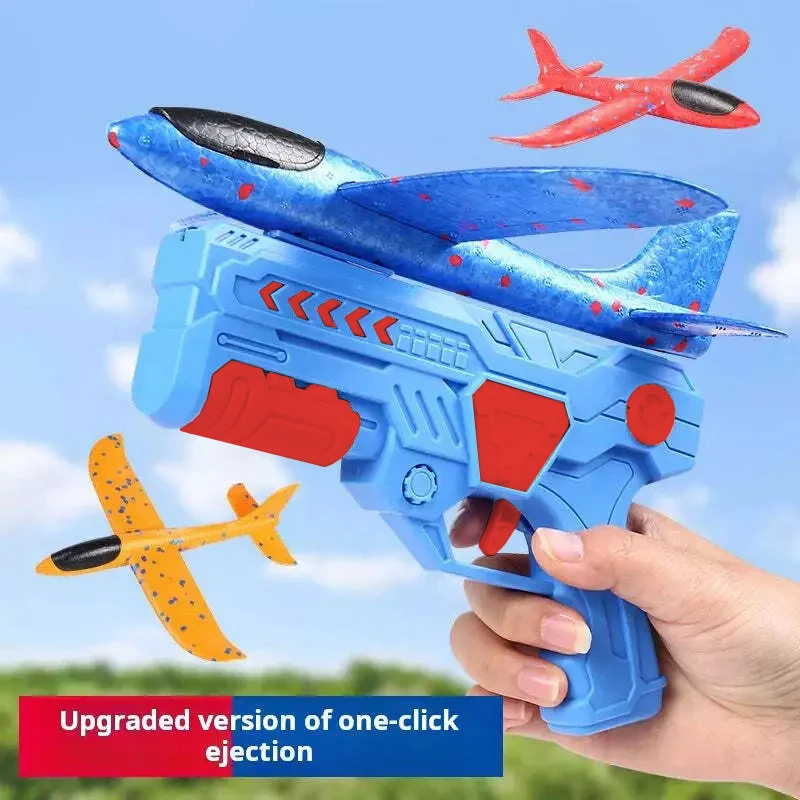 Juguetes de avión de catapulta para niños, juguetes de avión de lanzamiento, estilo pistola, artillero, juguetes al aire libre para niños y niñas, regalos de cumpleaños y Navidad