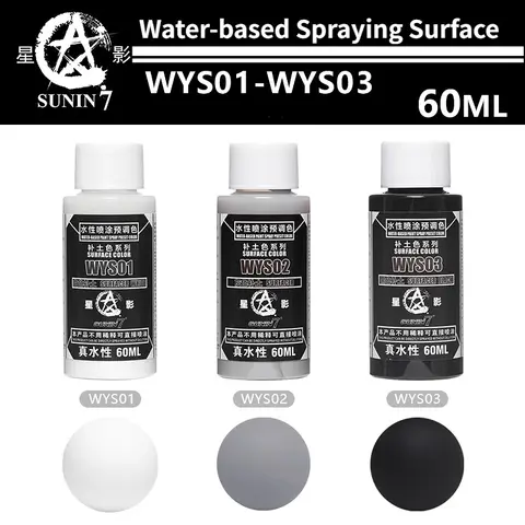 SUNIN 7 WYS01-03 60ml Water-based Spray Preset Color Surface Primer Model Painting Putty for Military Model Building Tools DIY