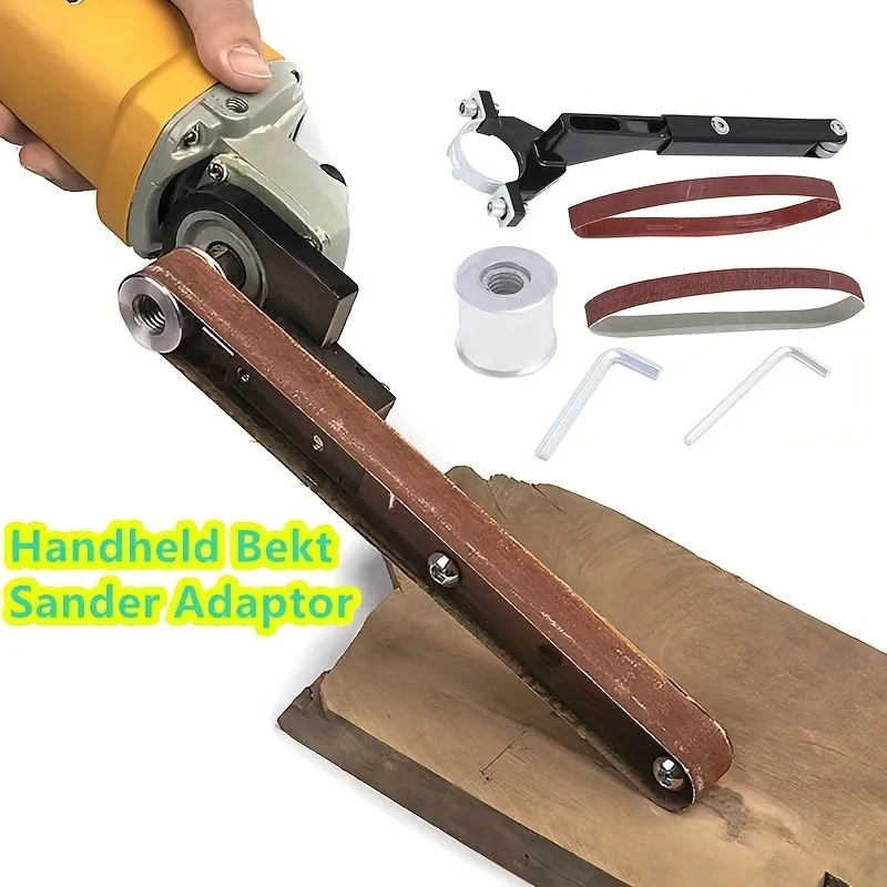 

6Pc Angle Grinder Conversion Accessories - Belt Sander Bracket, 100/115/125mm Grinder Compatible, Wood Sanding/Rust Removal