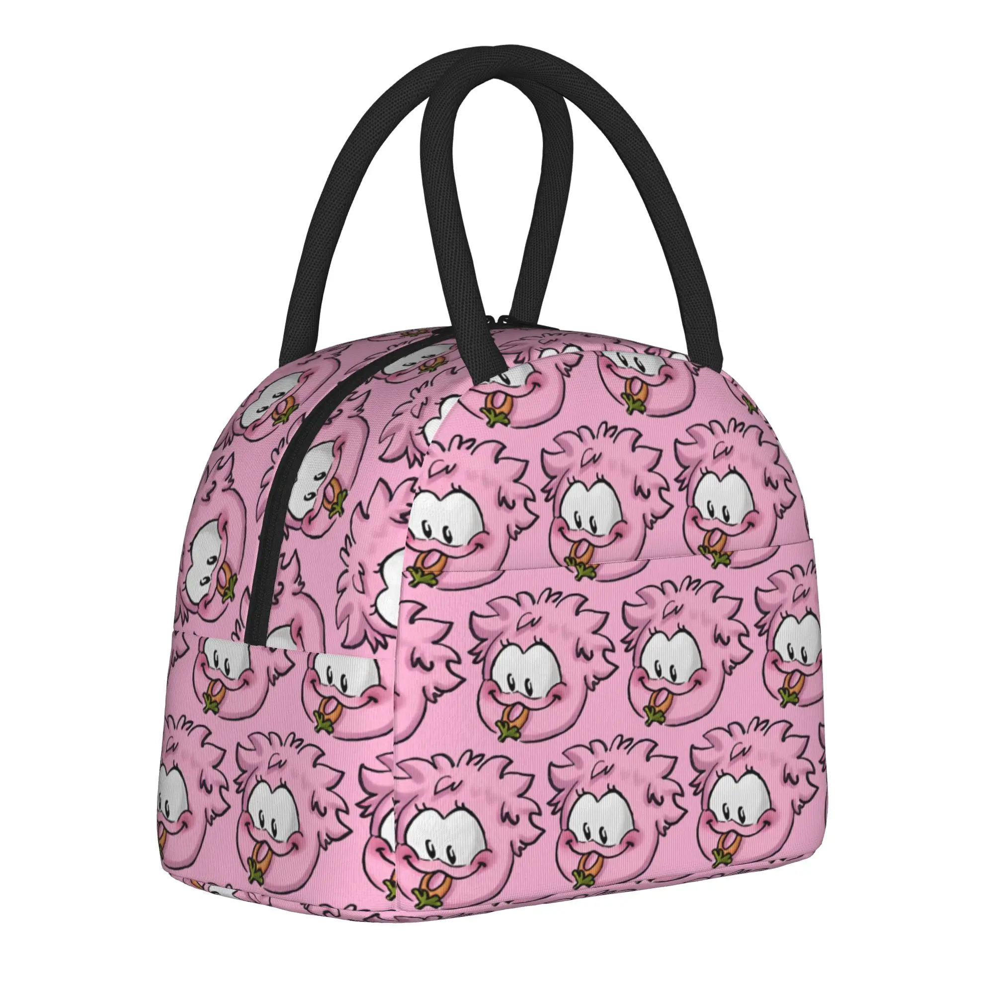 Club Penguin Pink Puffle Insulated Lunch Bags Cooler Bag Reusable,Meal Container  High Capacity Tote Lunch Box School  Travel