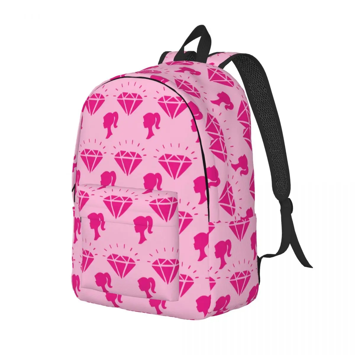 Custom Barbies Doll Diamond Canvas Mochilas, impermeável College School Bag, Print Bookbag para homens e mulheres