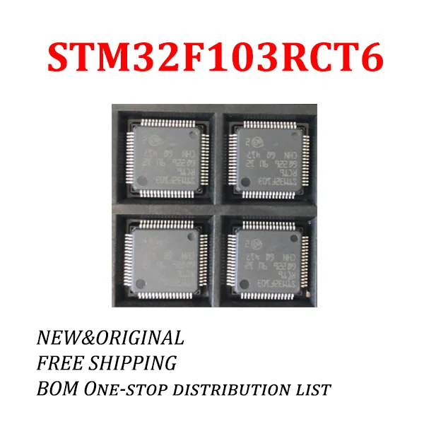 5pcs STM32F103RCT6 LQFP-64 32-bit microcontroller MCU Free Shipping